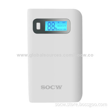 12,000mAh Power Bank with LED Spotlight, Over-charge, Over-discharge Protections